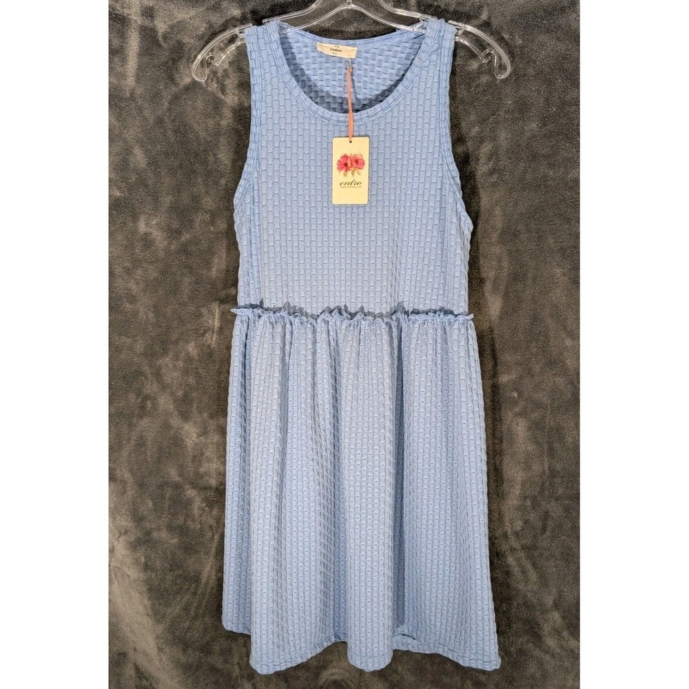 Entro Anthropologie Sleeveless dress Dropped Waist Scoop Neck Size S‎ Periwinkle